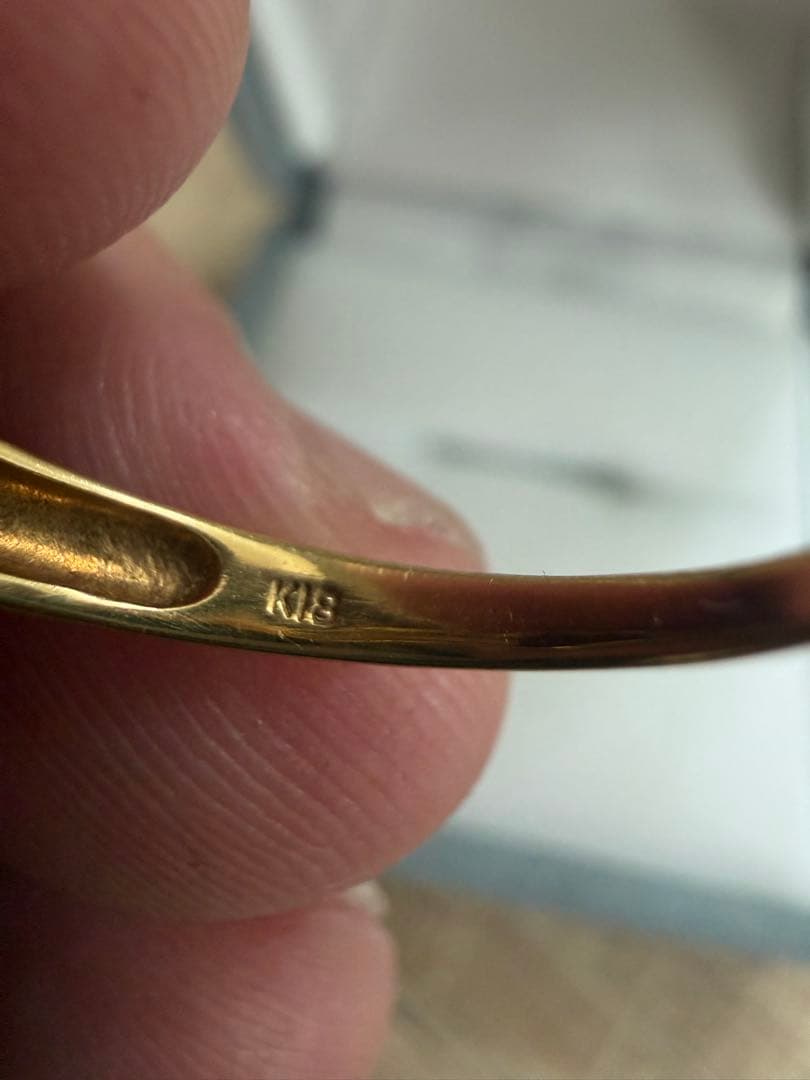 【本日14時まで出品】K18 ゴールド 石付きリング 18金リング