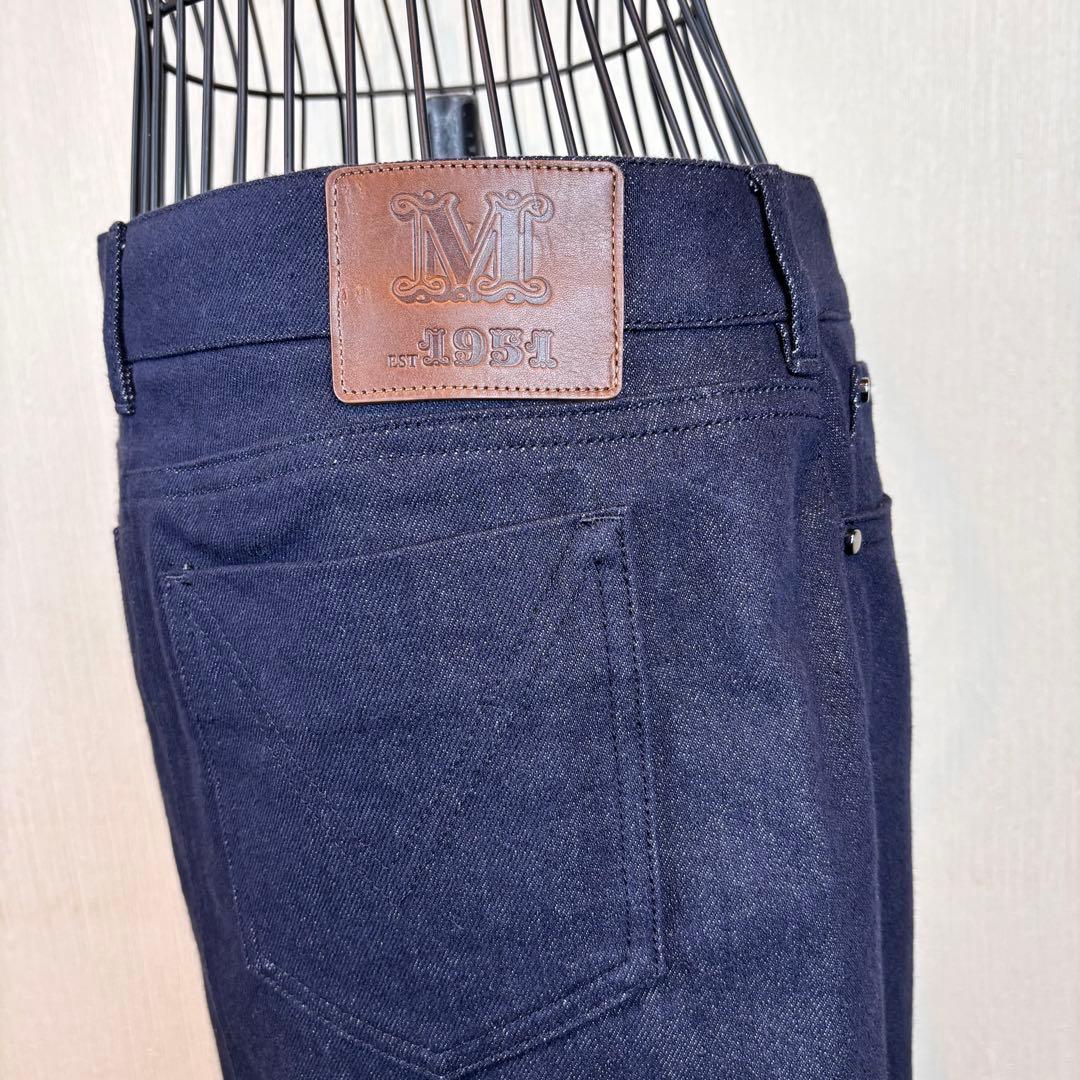★Max Mara★マックスマーラ★紺デニム タイトスカートスリット入★白タグ★