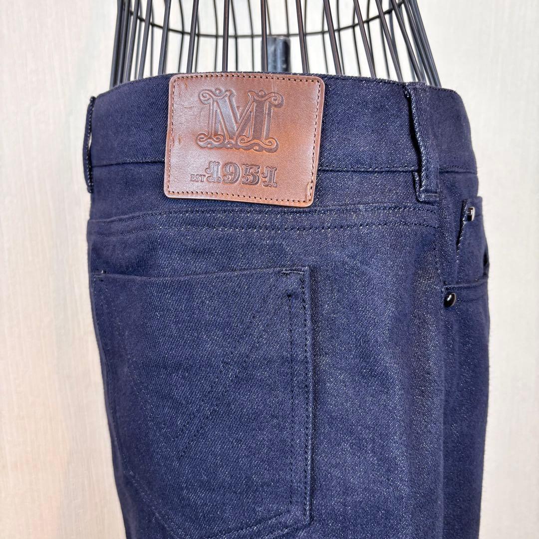 ★Max Mara★マックスマーラ★紺デニム タイトスカートスリット入★白タグ★