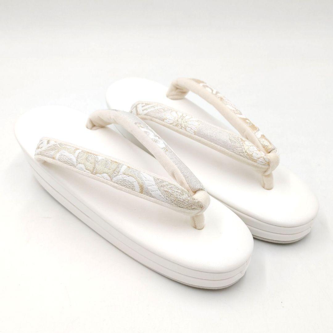 限定商品＊ホワイト　西陣帯地バッグ＆草履セット　日本製