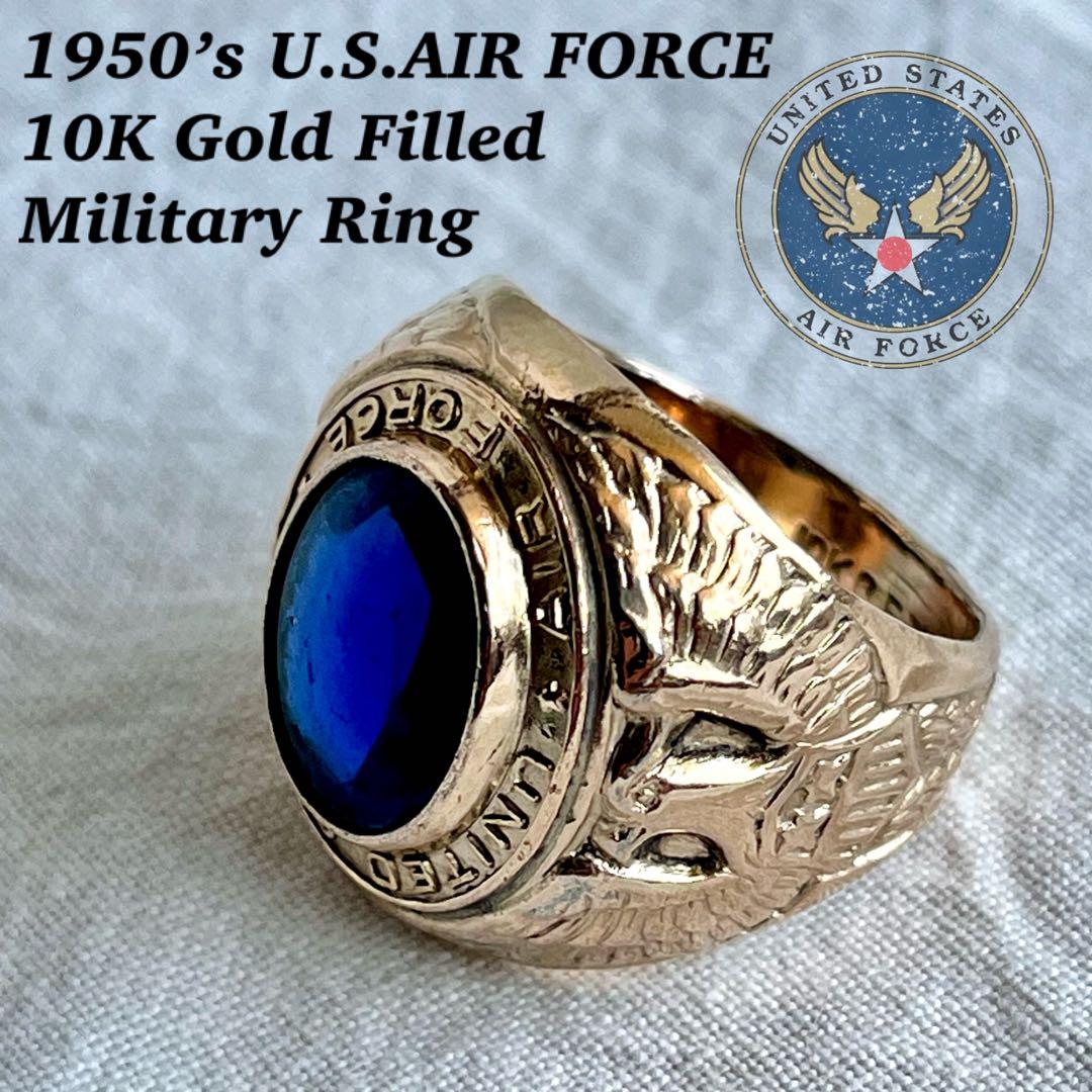レア【1980年代頃】ヴィンテージ 米軍 USAF ゴールド ミリタリー