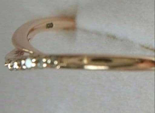 最終値下げ。K10　ウェーブ　ピンキーリング　ダイヤリング　 ３号