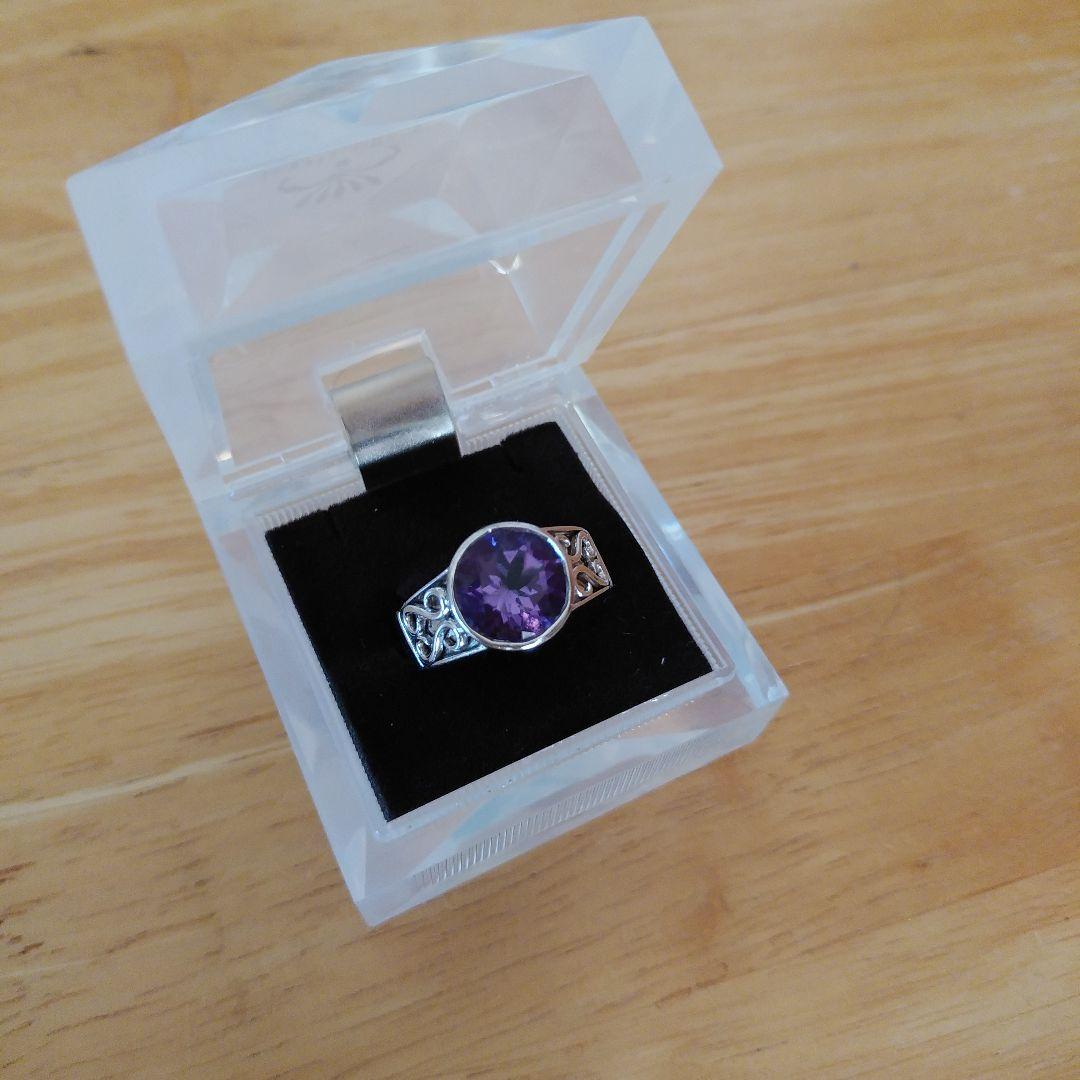 GSTV　パラジウム　シルバー950リング　(アメジスト)