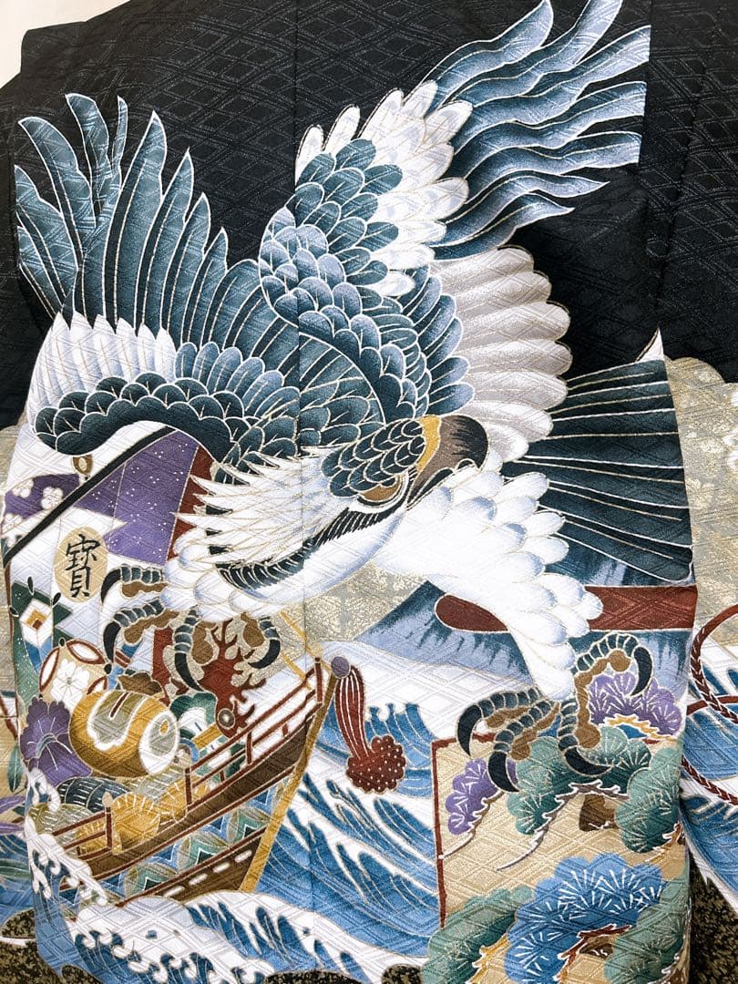 お買い得品♡七五三 5歳　男の子　セット　一式　縦縞袴　黒系　鷹