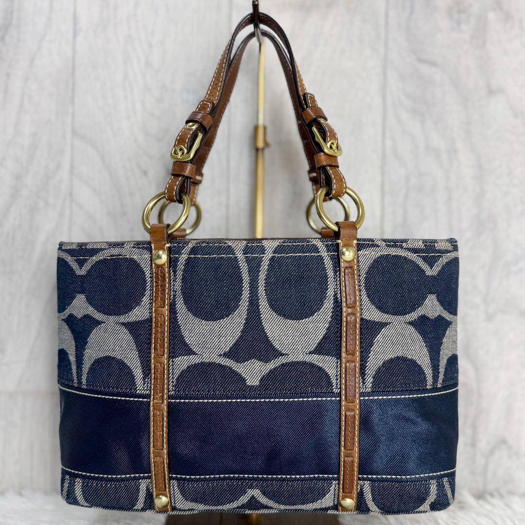 人気♡デニム♡COACH コーチ シグネチャー ロゴ ハンドバッグ