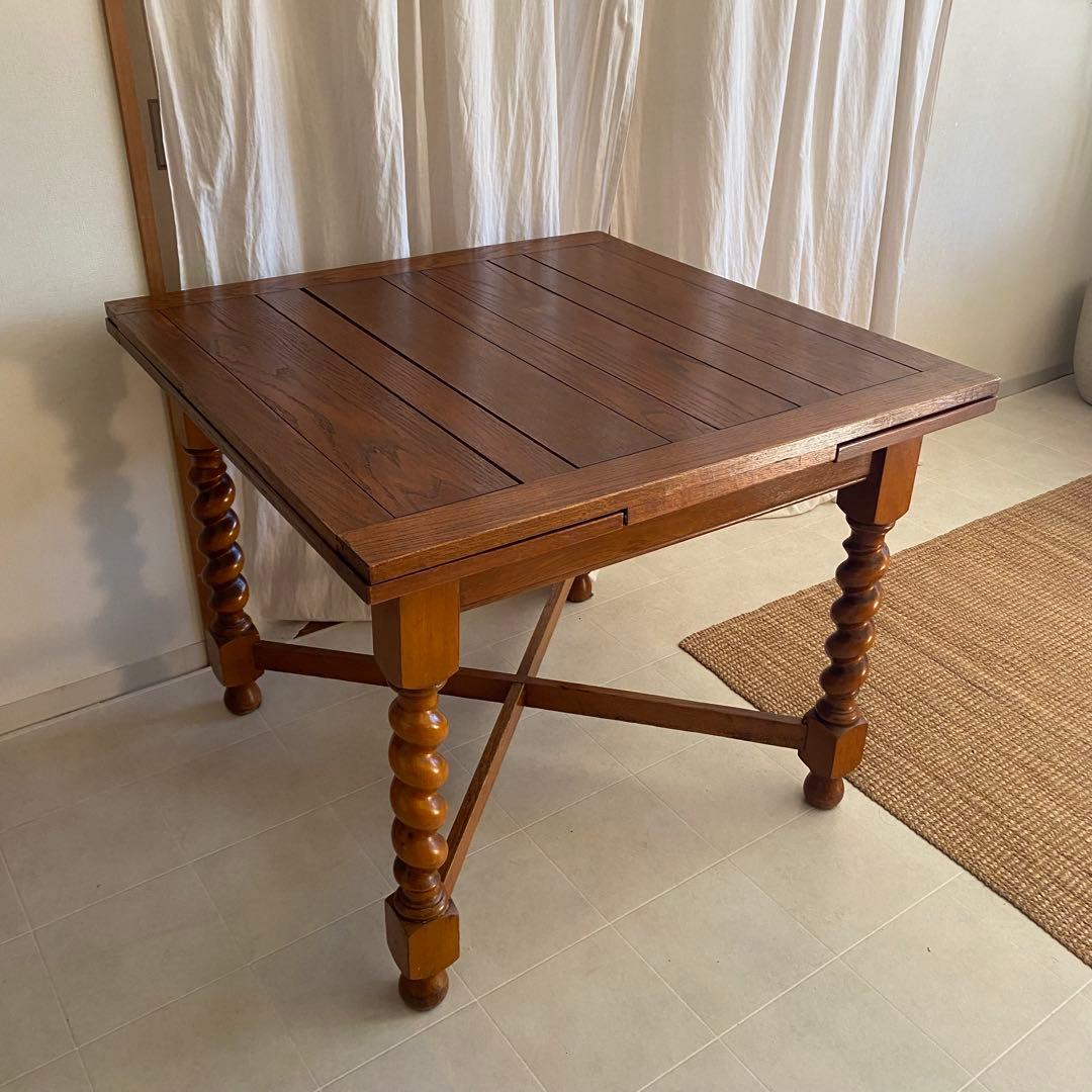 イギリス製　英国　北欧　ドローリーフ　テーブル　拡張式　ダイニング　アンティーク