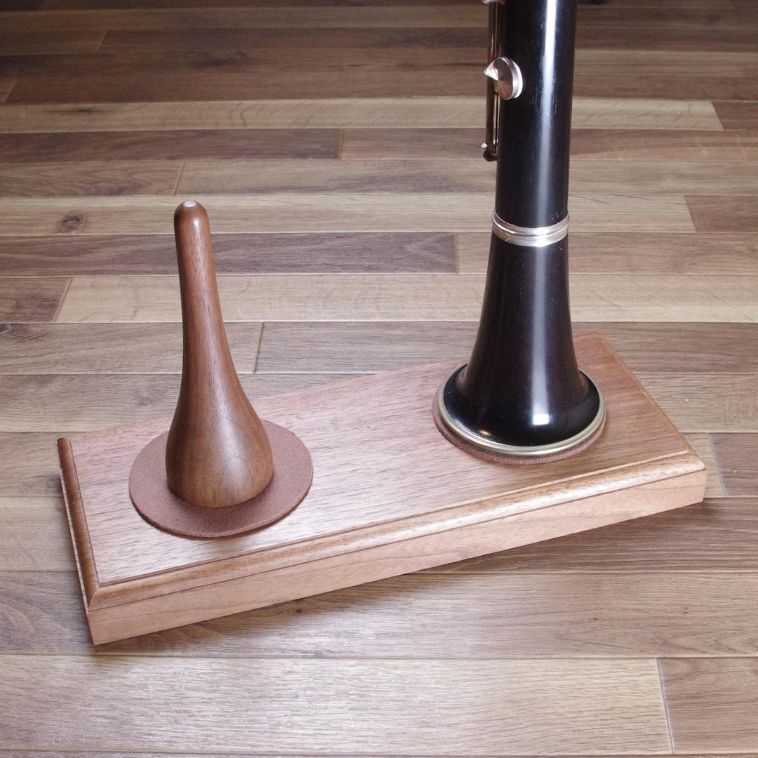 高級銘木ダブルスタンド ブラックウォールナット無垢材 手工品