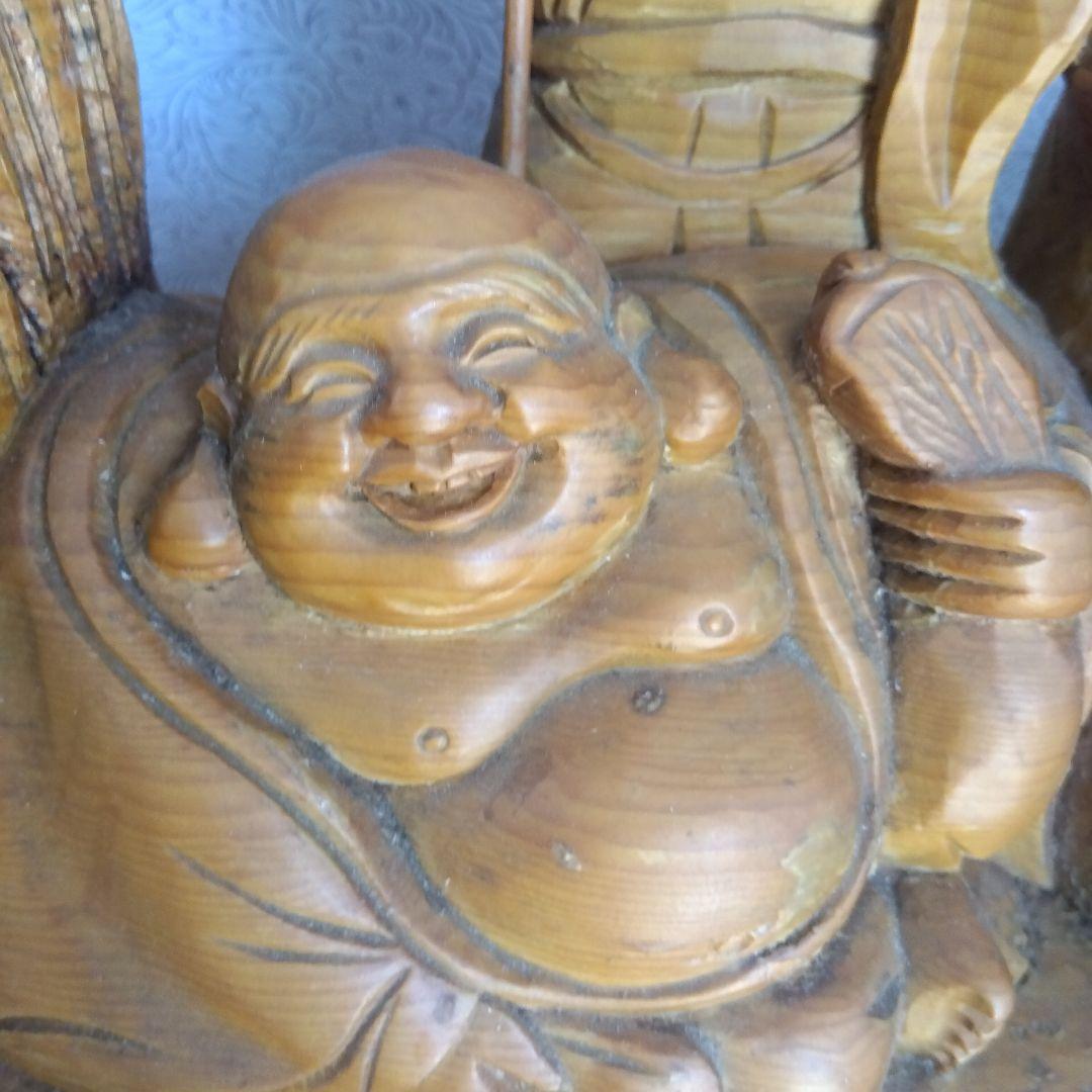 龍に乗った七福神 縁起物 中古品 木製 - メルカリ