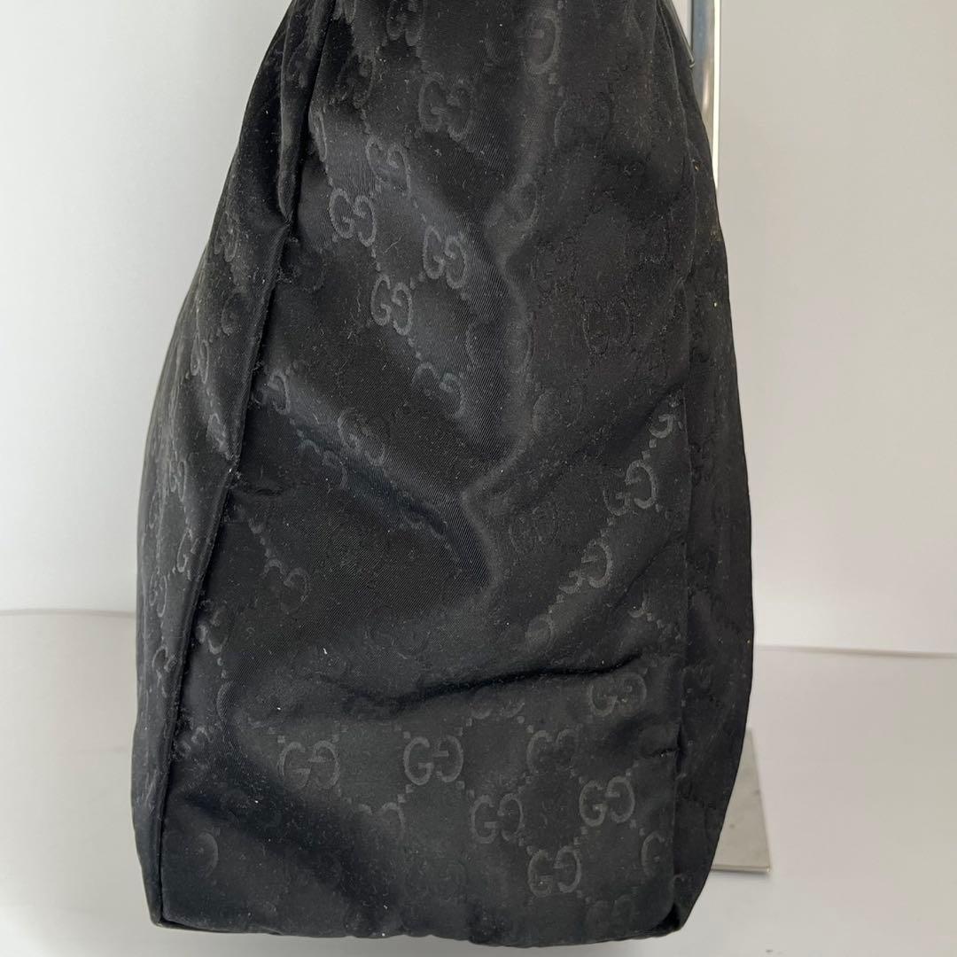 ✨極美品✨　GUCCI ハンドバッグ　トートバッグ　GGナイロン　黒　レザー