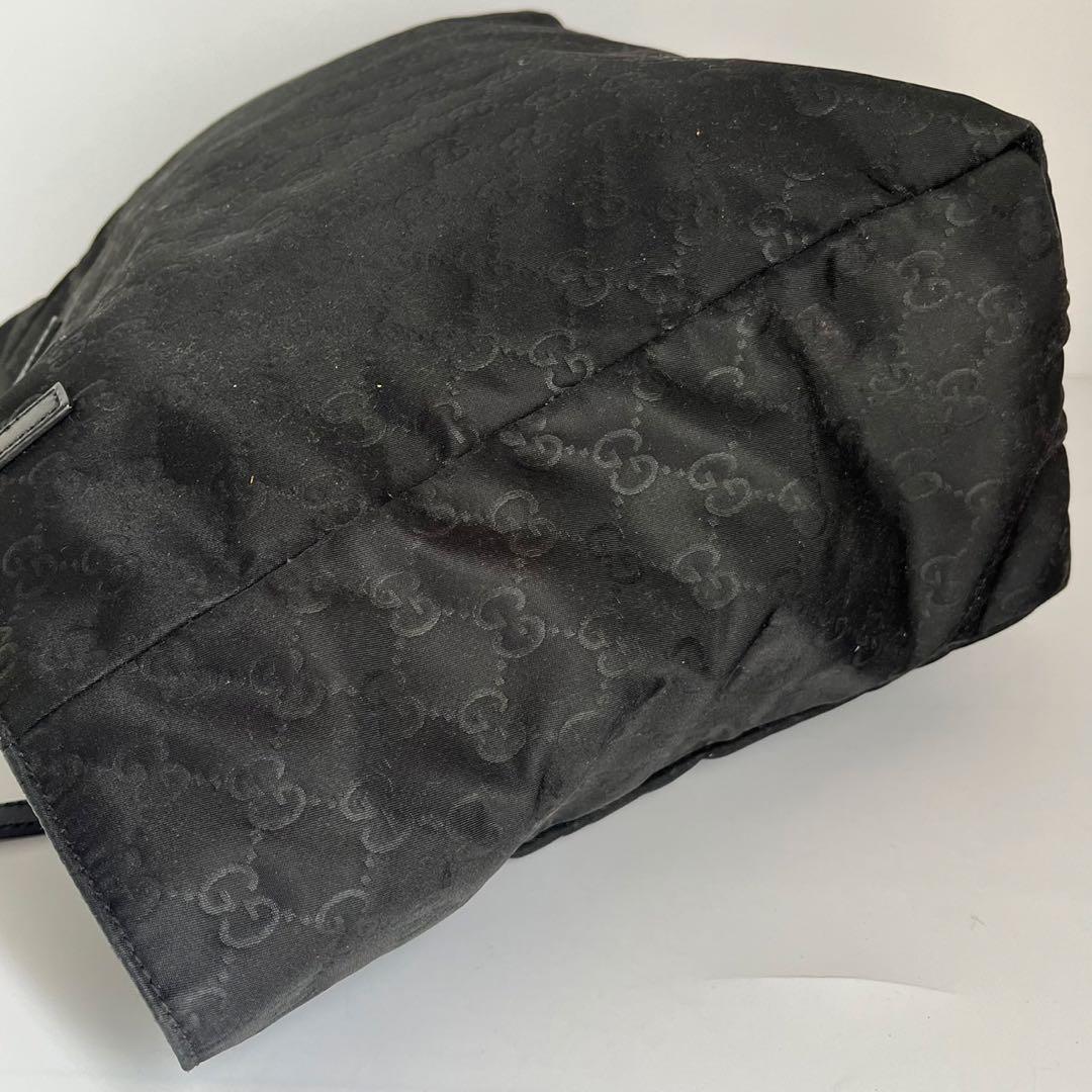 ✨極美品✨　GUCCI ハンドバッグ　トートバッグ　GGナイロン　黒　レザー
