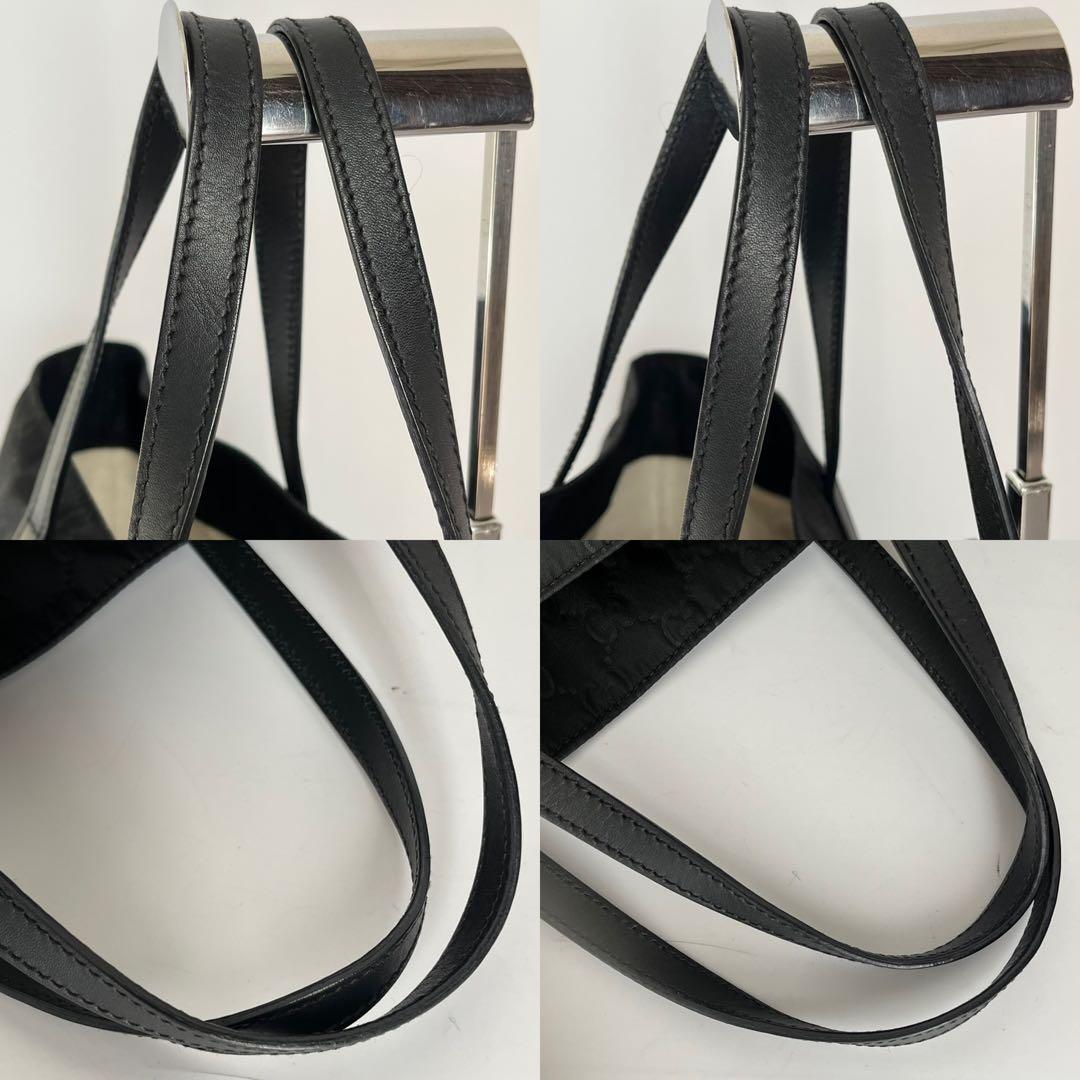 ✨極美品✨　GUCCI ハンドバッグ　トートバッグ　GGナイロン　黒　レザー