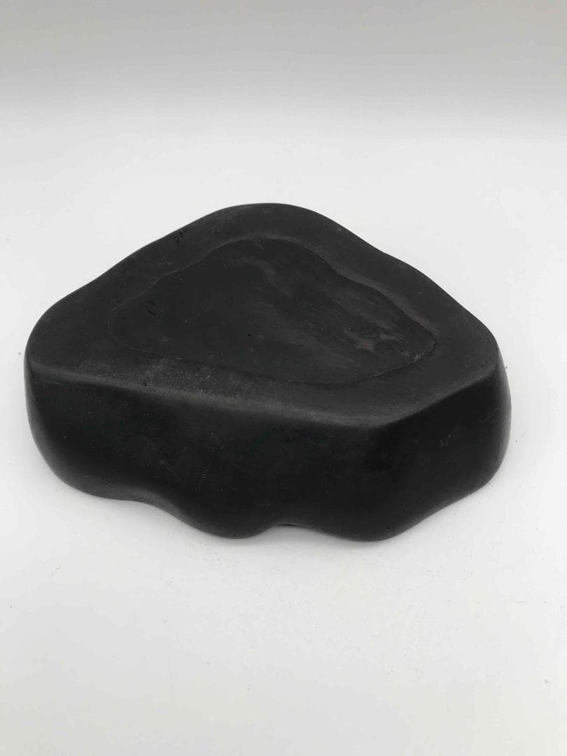 古端渓硯 清時代 蓮型硯 唐木蓋付き 極上品 時代物 初出し物(