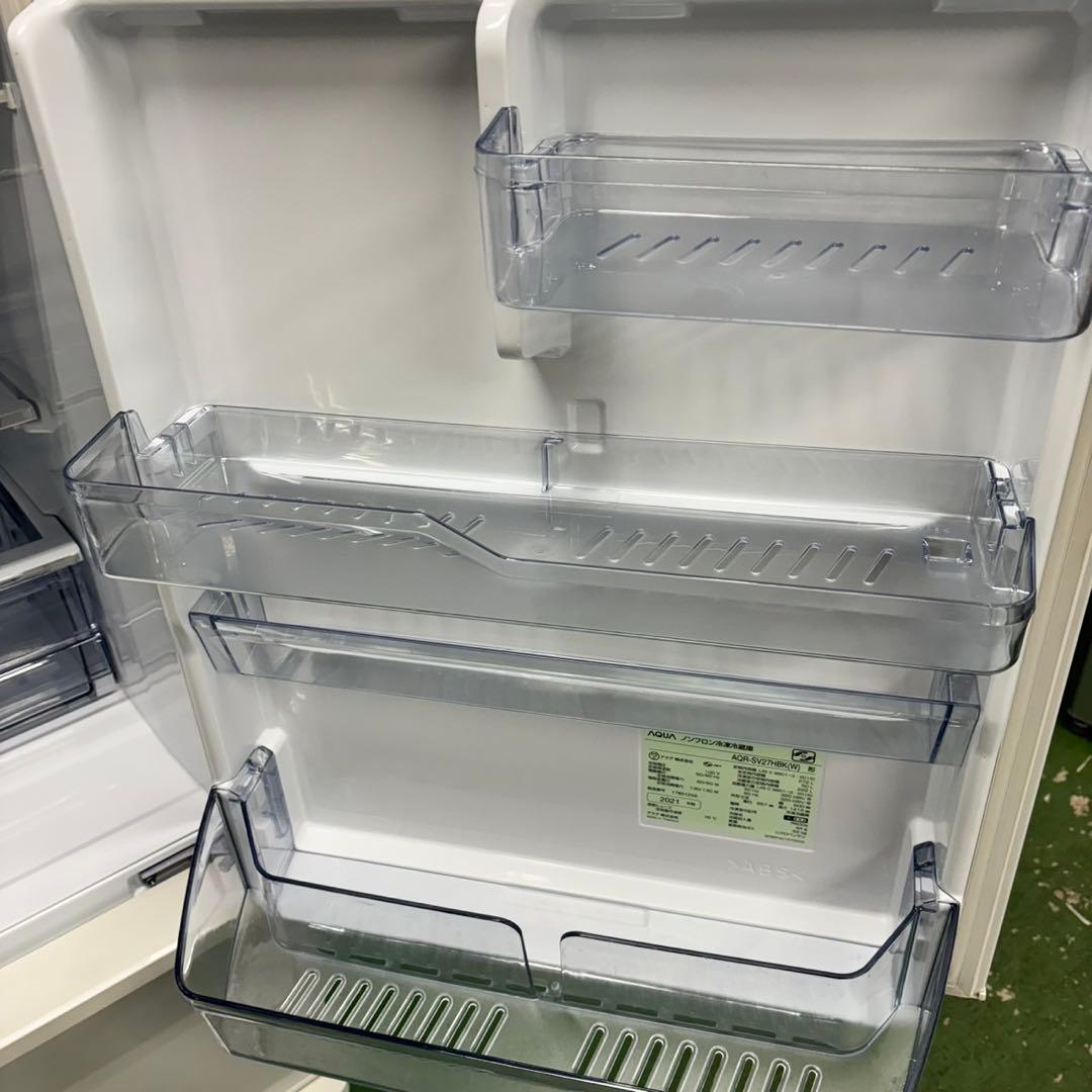 527 AQUA 1〜4人暮らし用 大型冷蔵庫 200L強 自動製氷 右開き