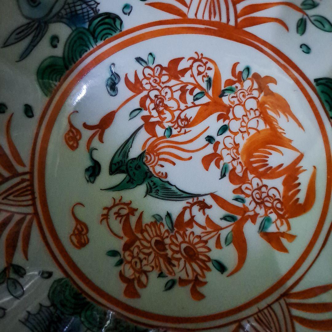 永楽善五郎 九谷赤絵 中鉢 紅縁輪花鉢 明治 大日本永楽造 共布、共箱入