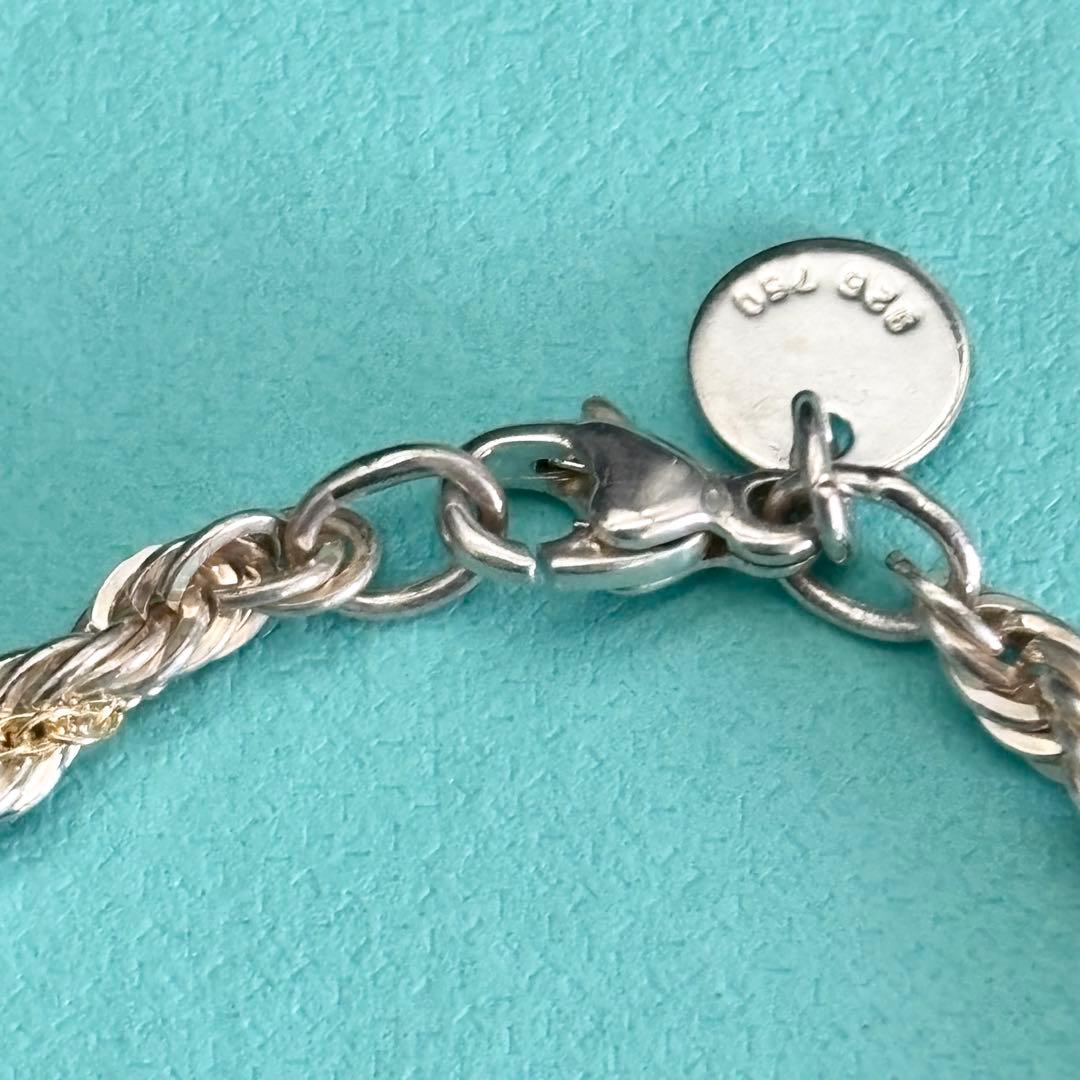 極美品 ティファニー コンビ ツイスト ロープ ブレスレット 750 925