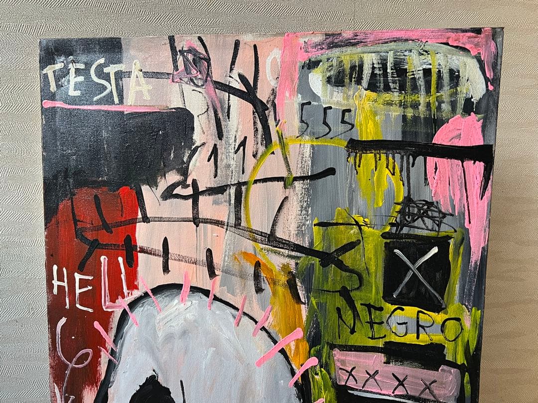 貴重 ジャン=ミシェル・バスキア 大型肉筆油彩画 - メルカリ