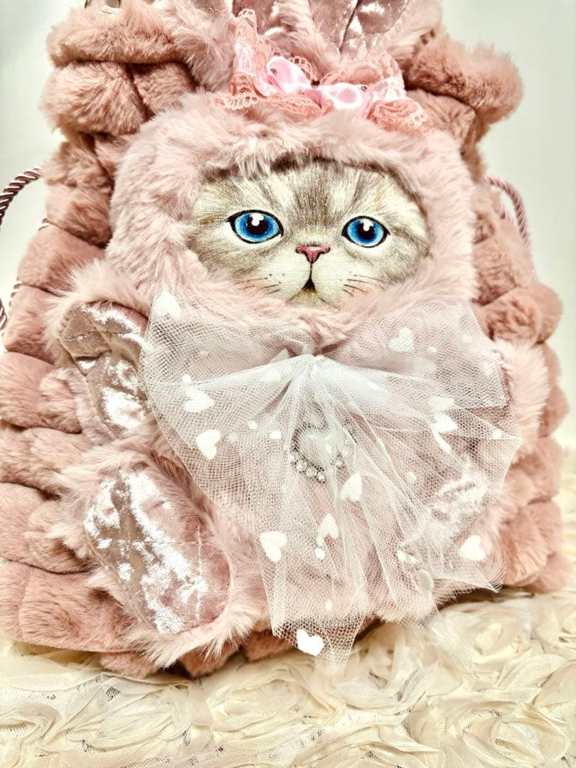 コヤンイサムチョン　モコモコファー巾着バック ハンドメイド　可愛ルミちゃん