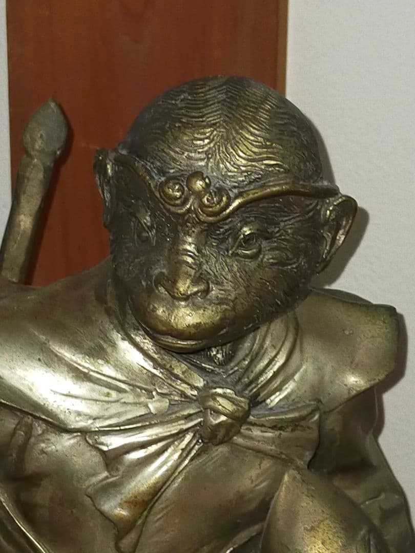 ♥値下げ！孫悟空ブロンズ像10．2kg銅像西遊記仏像骨董古玩