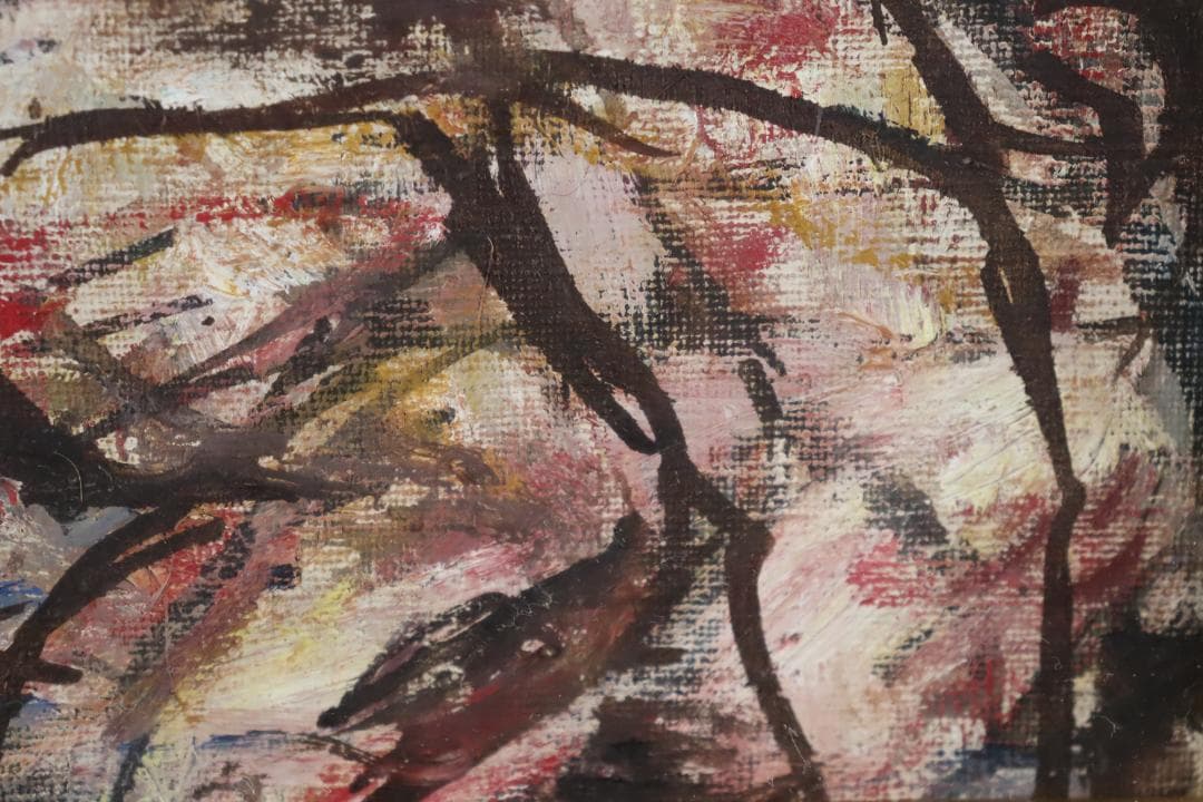 真作保証 奈知安太郎 「座る裸婦」 油彩SM号 独立美術協会 自由美術家協会