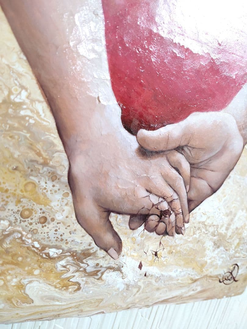 油絵【絶縁】1点物の原画◆作者サイン入り◆F3号キャンバス