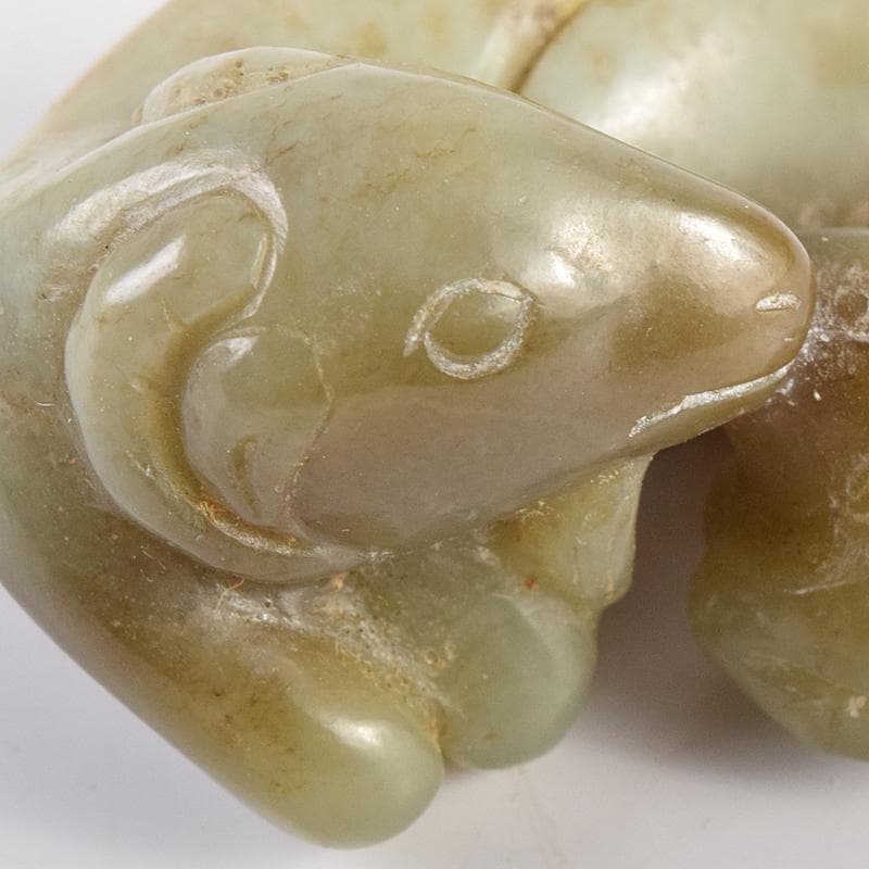 中国 玉石彫刻 神獣 根付 紙鎮 置物 4点まとめて D R8460