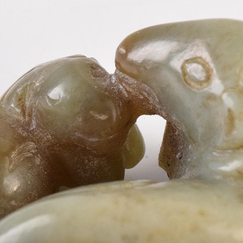 中国 玉石彫刻 神獣 根付 紙鎮 置物 4点まとめて D R8460