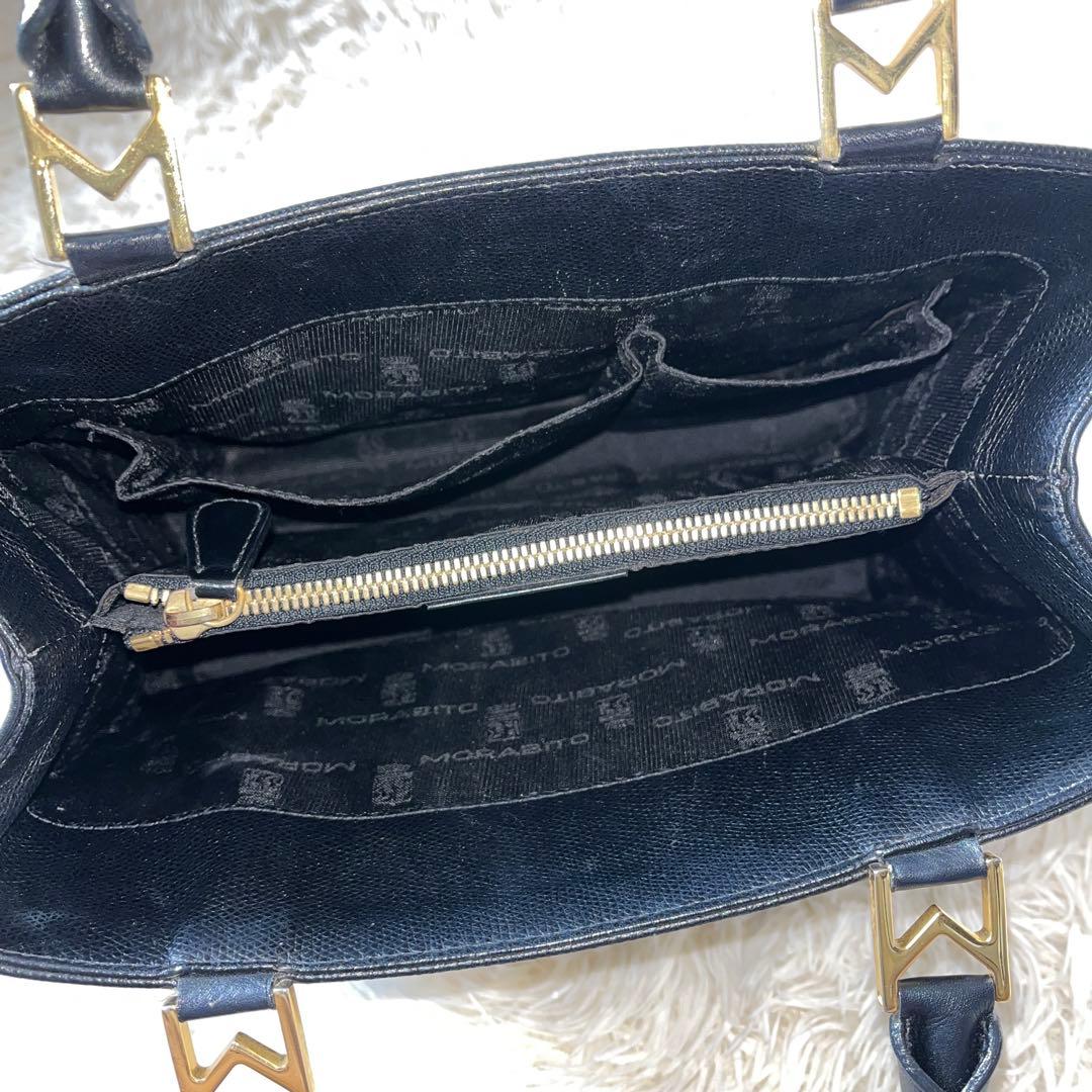 ⭐️未使用級⭐️　MORABITO　モラビト　M金具　ハンドバッグ　ブラック