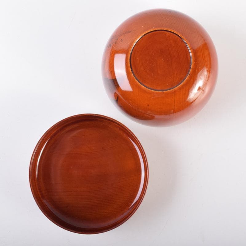 茶道具　朱塗　花草文　棗　在銘　共箱　V　6891