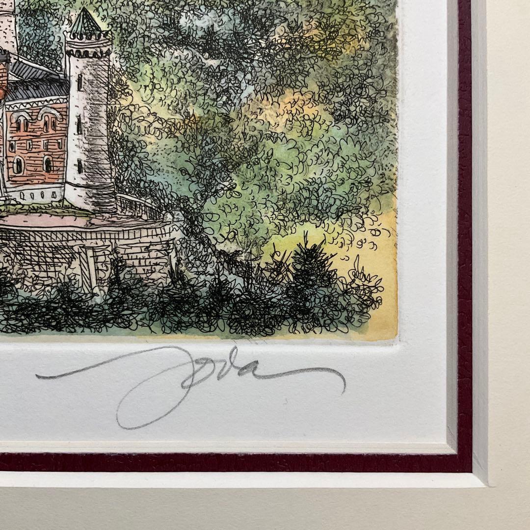 絵画・額縁・版画・織田 義郎・新品未使用・ドイツ・城・美術品