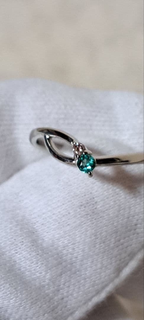 ブラジル産パライバトルマリン&ピンクダイヤリングPt1000