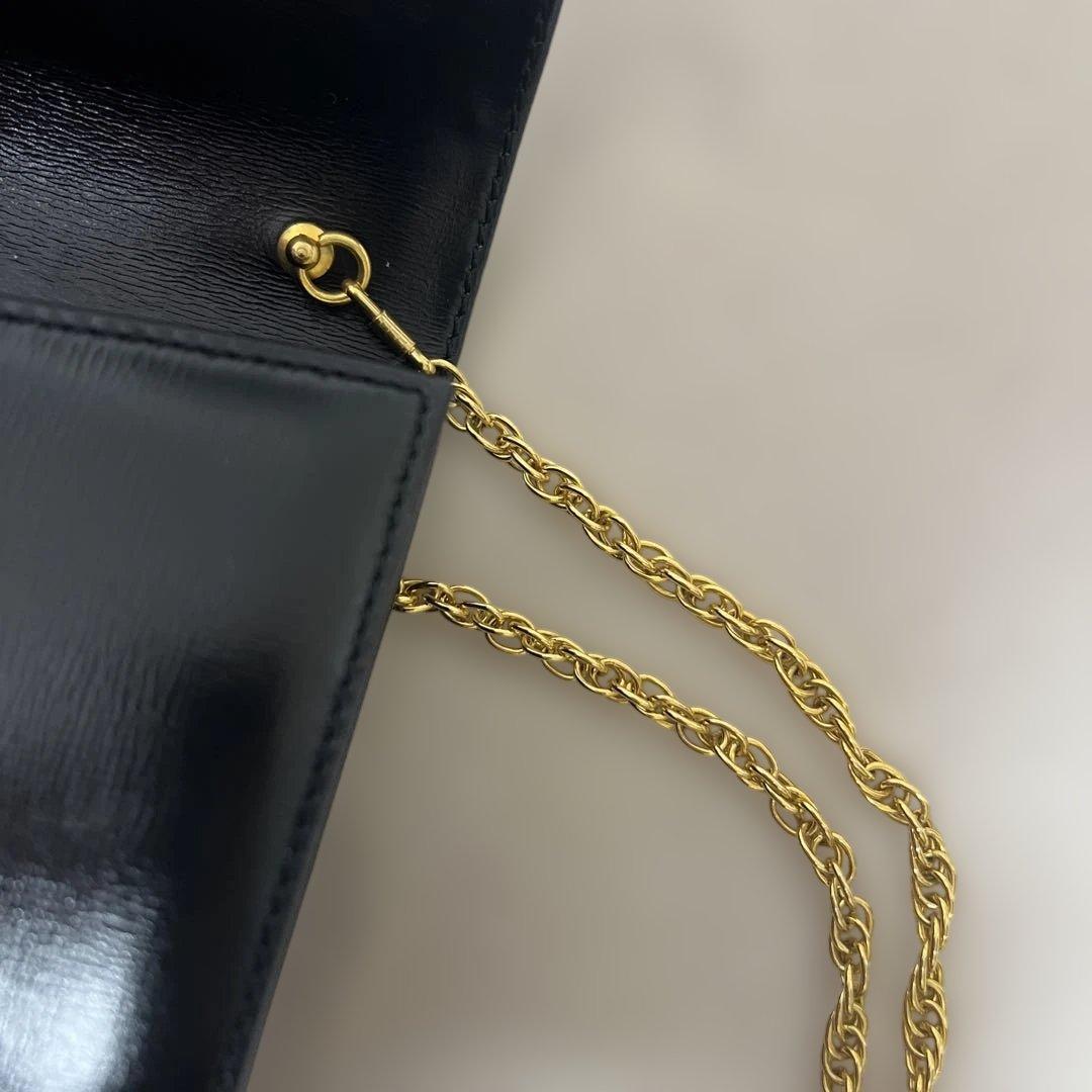 MORABITO 黒 クラッチバッグ ゴールドチェーン