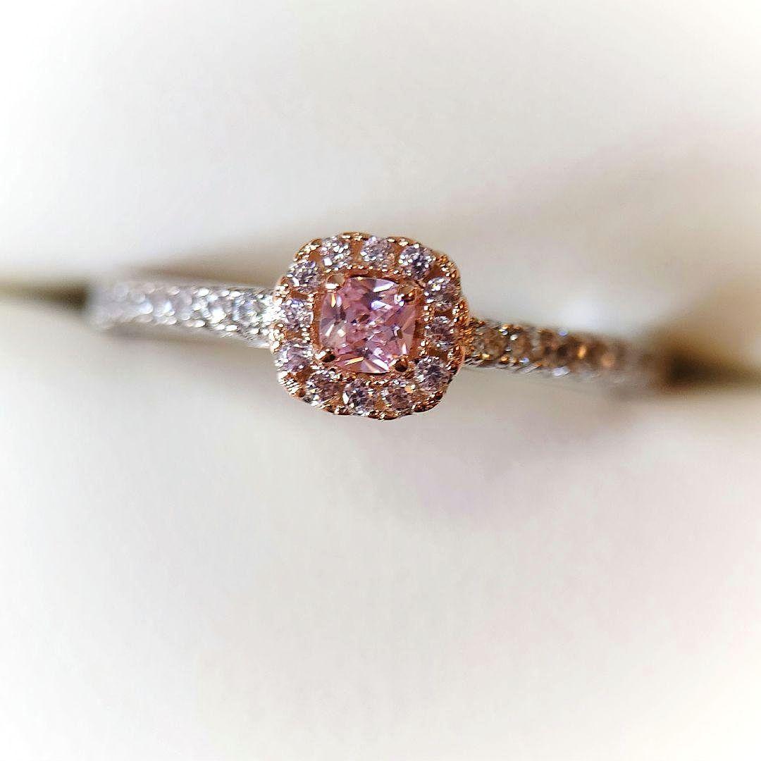 1582 高級 sona ダイヤモンド リング ピンク スクウェア シルバー