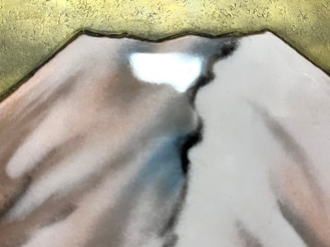 希少 富士山アート メタル陶板レリーフ