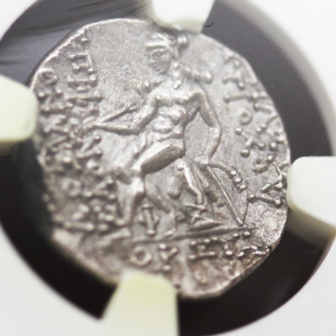 少年王アンティオコス6世【Ch AU 5/5 3/5】セレウコス朝 ドラクマ銀貨