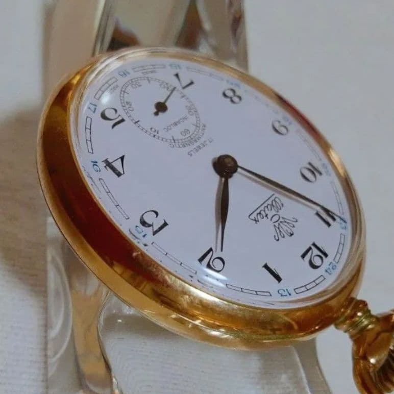 Watex 手巻き懐中時計　天皇陛下歴代最長寿記念　御在位六十年記念　菊紋に鳳凰