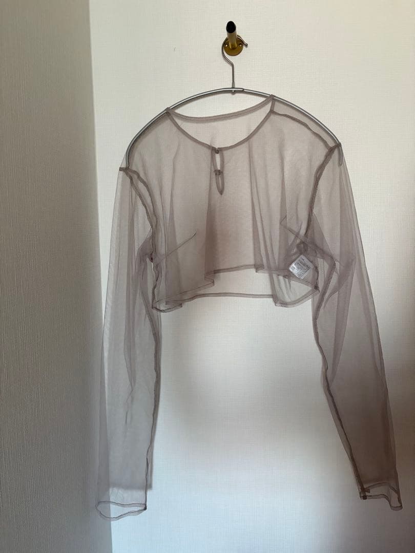 チュール ボリューム フリル ベスト シアー トップス ワンピース