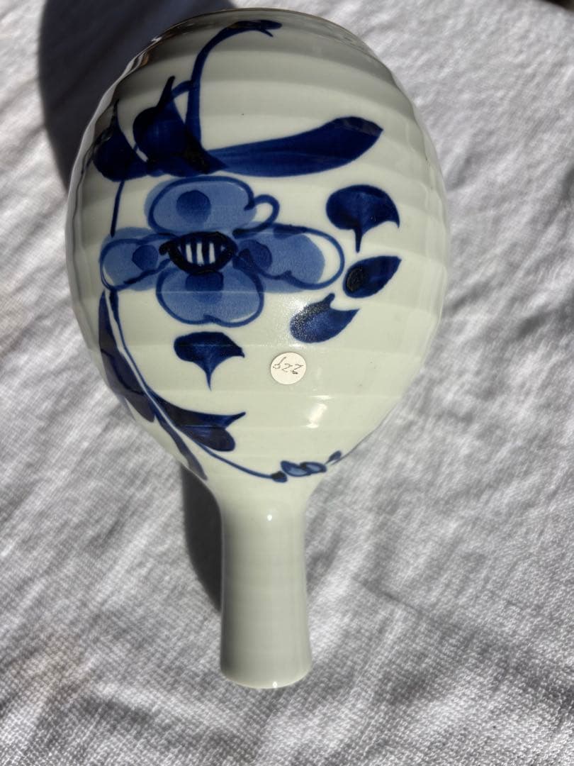 砥部焼　寿山　染付草花文　徳利　 花瓶　アンティーク小物