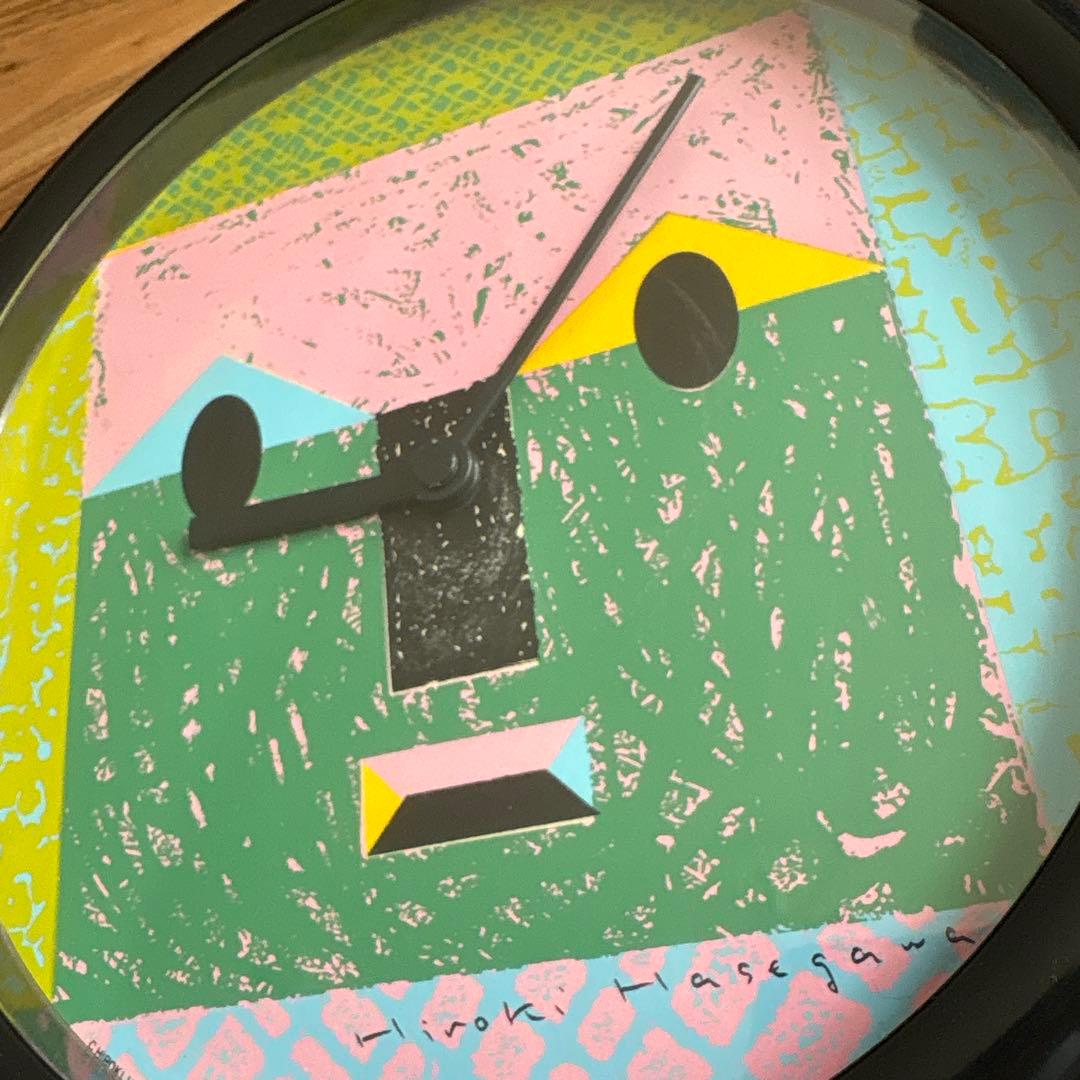 カラフルな顔デザイン掛時計　長谷川博紀　ポストモダン　珍品　香港製