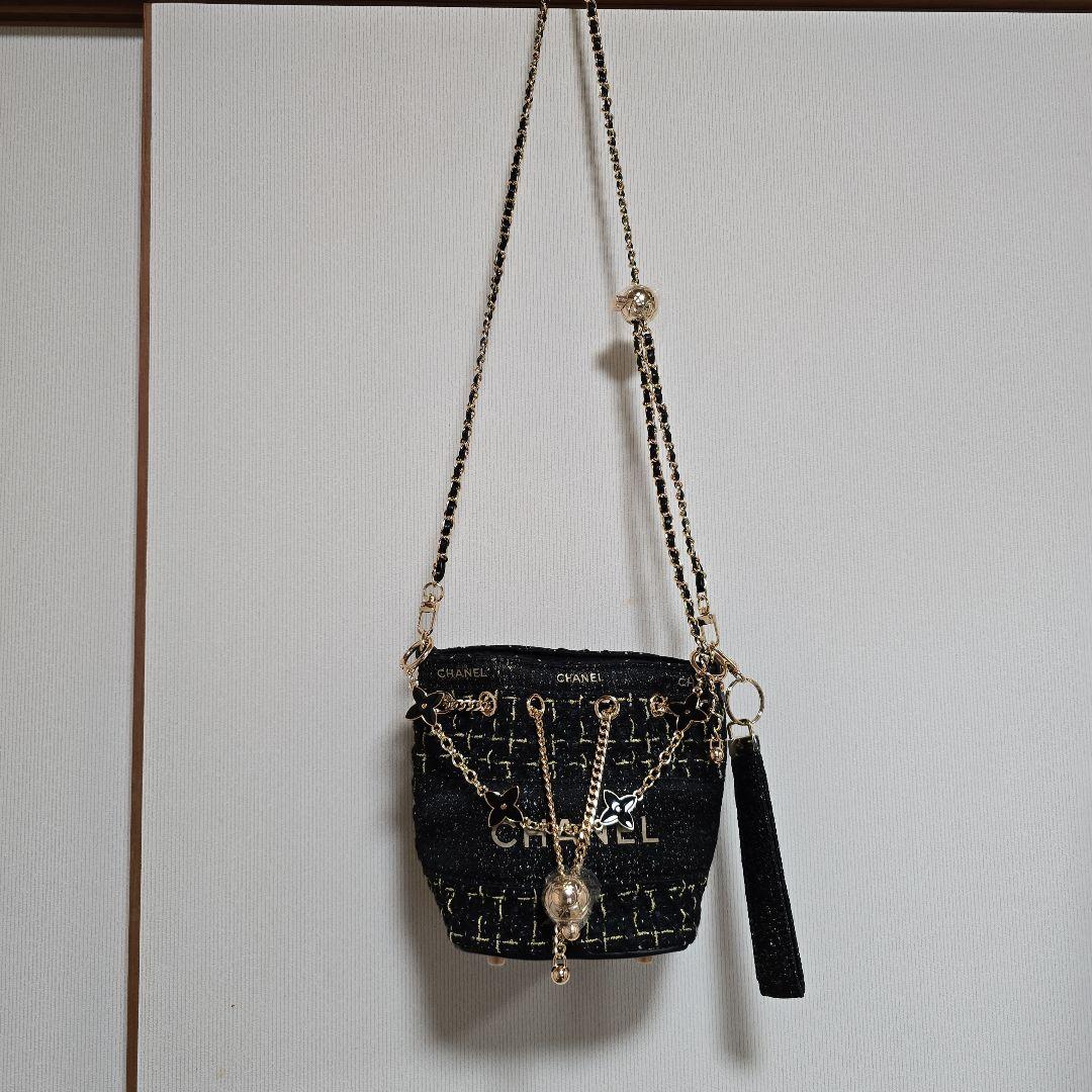 CHANEL ツイード ショルダーバッグ ブラック