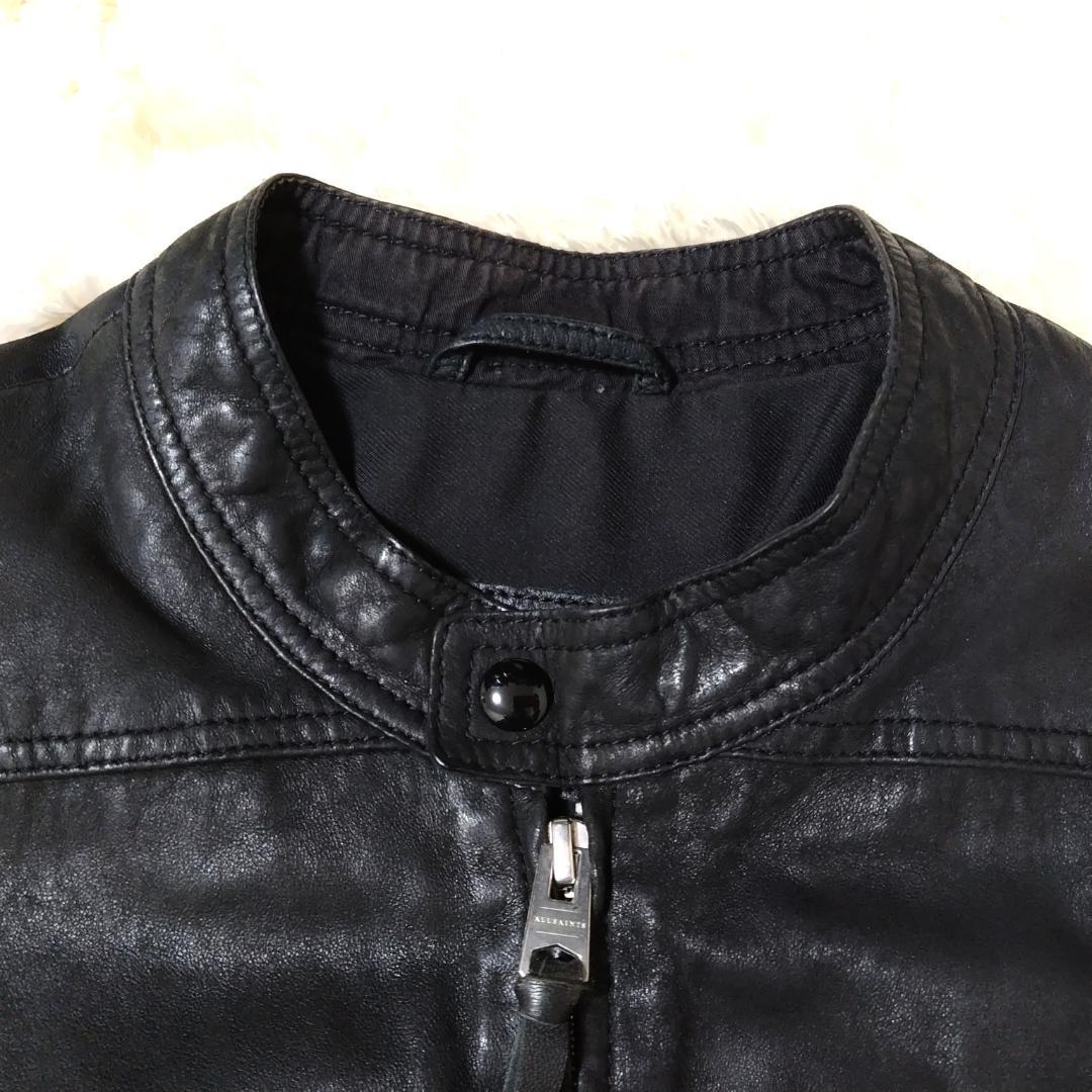 4 VINTAGE ラムレザー ビッグ フィールドジャケット 羊革 黒 L LOEFF