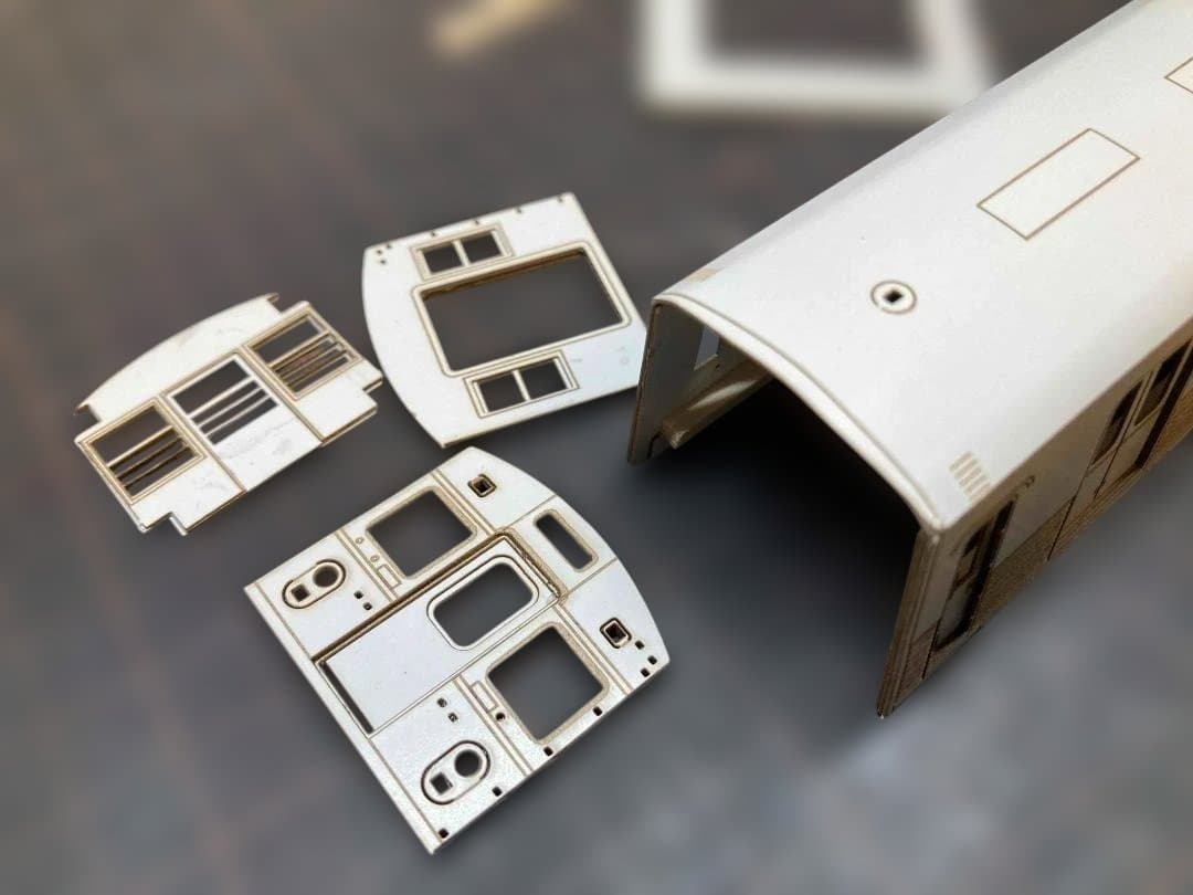 東急車輛旧7000系（２連）硬質ペーパークラフト　レーザーカット済み