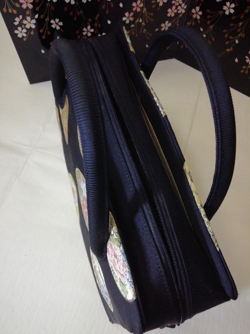 和装小物　利休バッグ　黒地　最終お値下げ