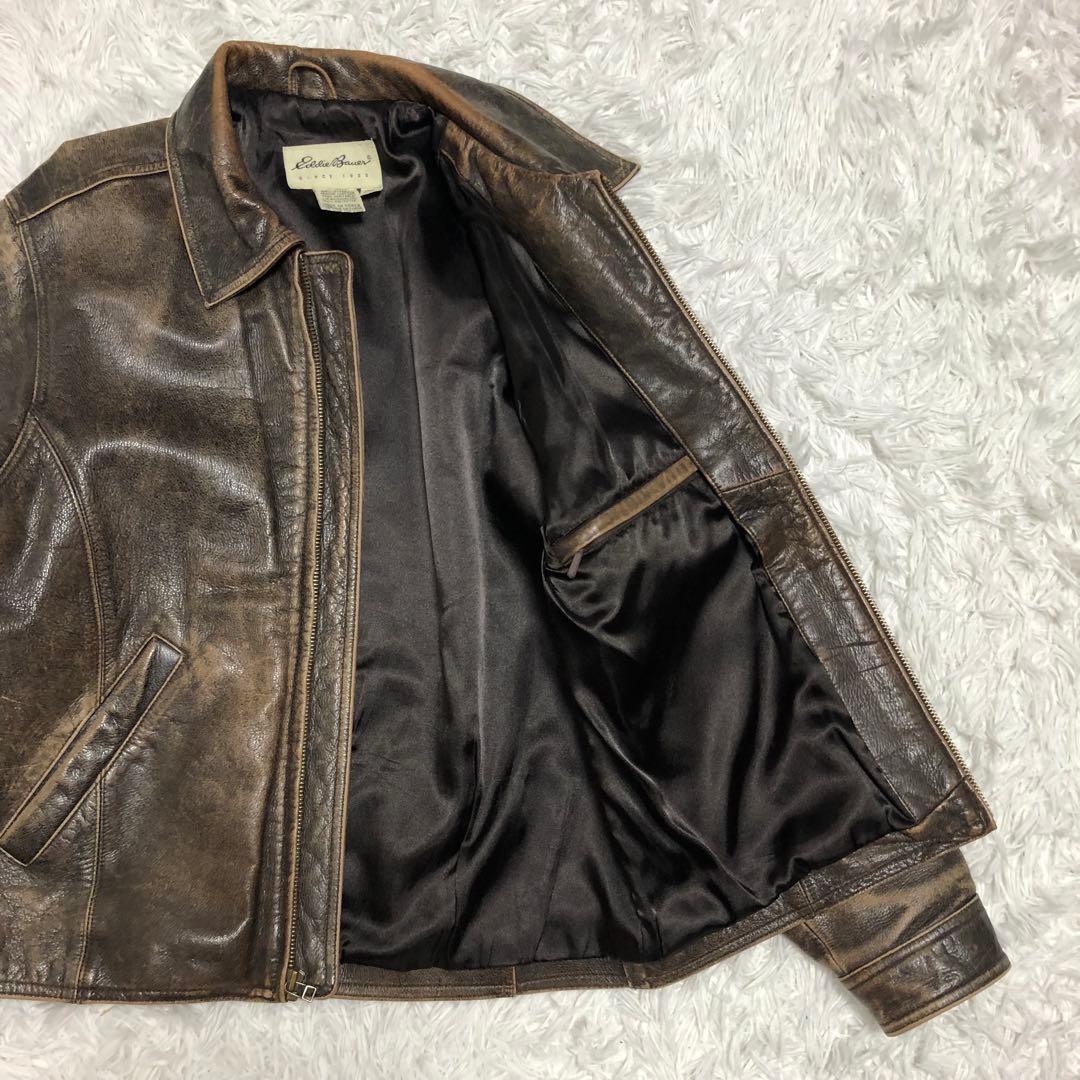 エディーバウアー Eddie Bauer レザージャケット ブラウン Eddie Bauer