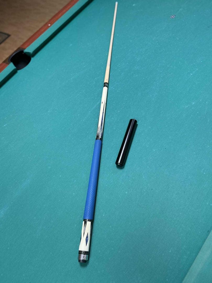 ビリヤードキュー 木製 青白