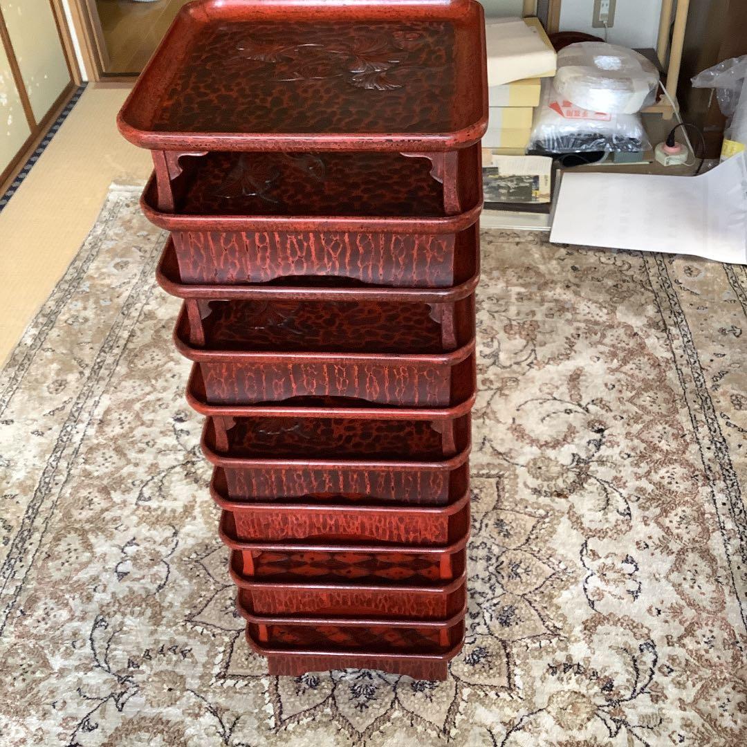 鎌倉彫漆塗り 宗和膳 十一脚