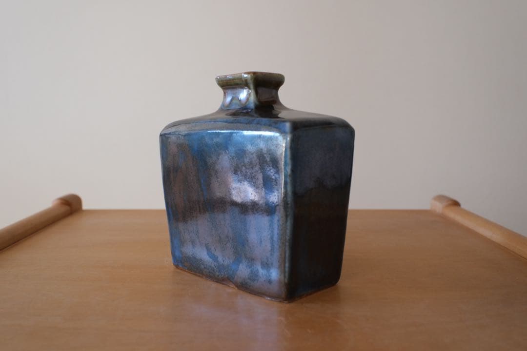 真作保証 河井 武一 作 呉州扁壷 共箱 /検 河井寛次郎 陶芸