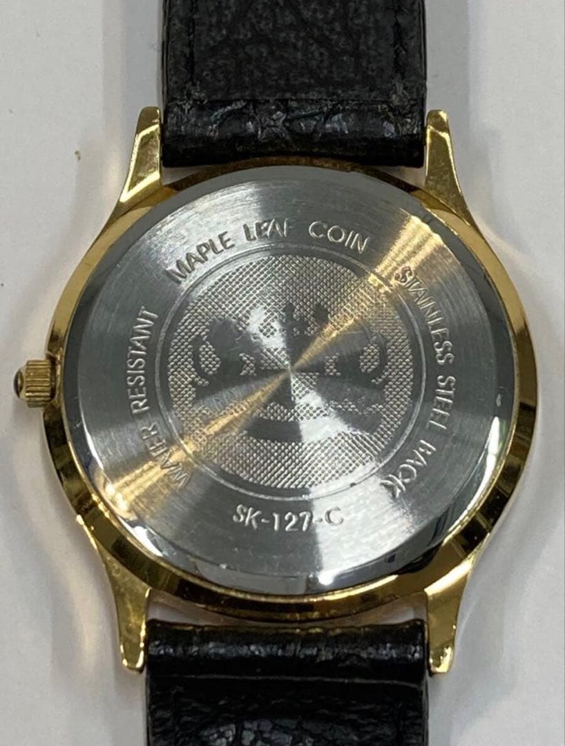 ELGIN メープルリーフ 金貨 1/10 oz クォーツ ダイヤ付き　腕時計