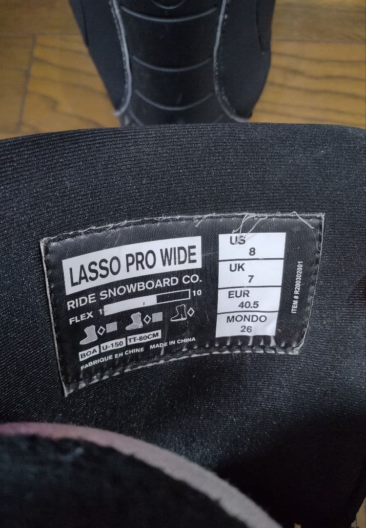 難有りRIDEライドスノーボードブーツLasso PROWIDEラッソプロワイド