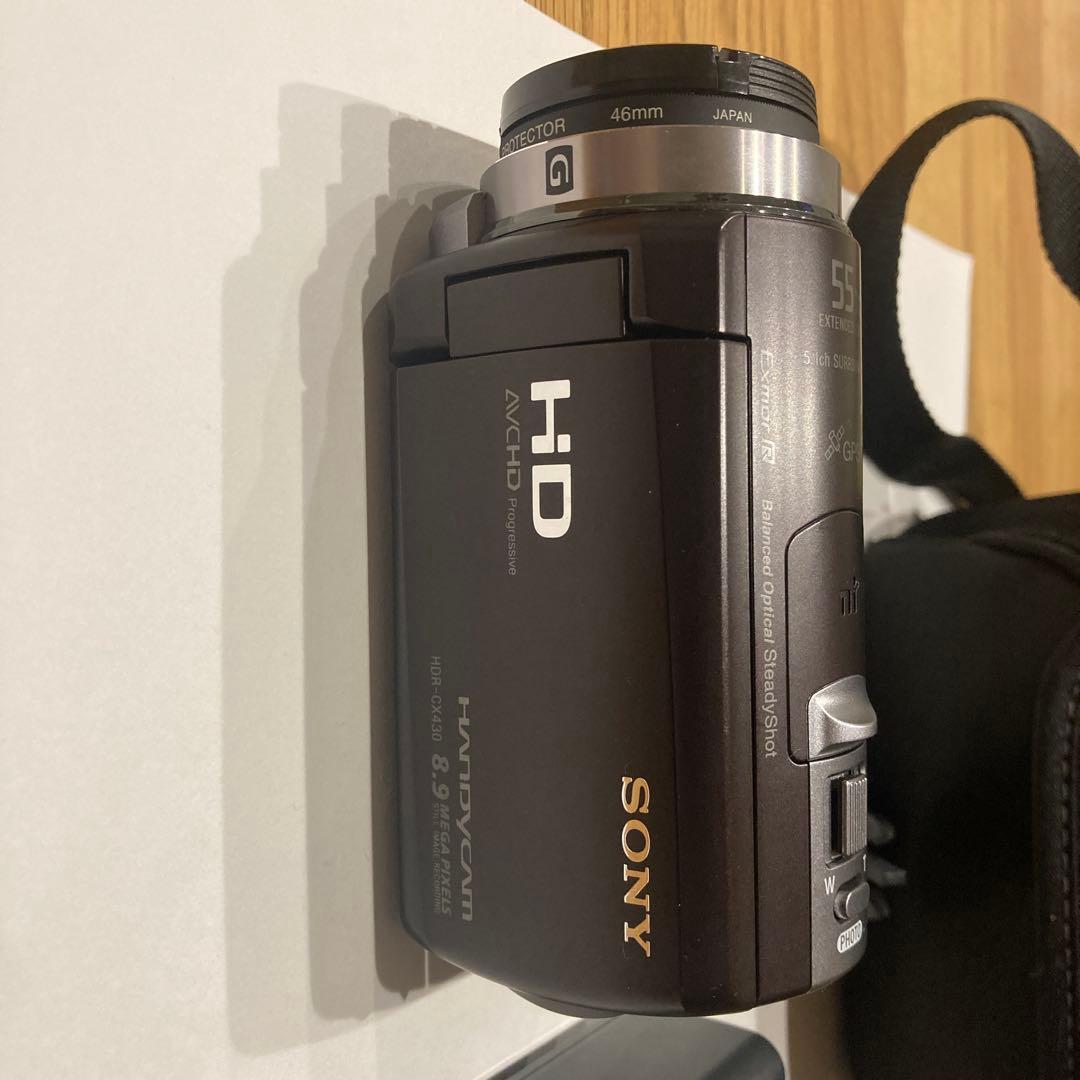 SONY ビデオカメラ HDR-CX430 社外レンズプロテクター付き