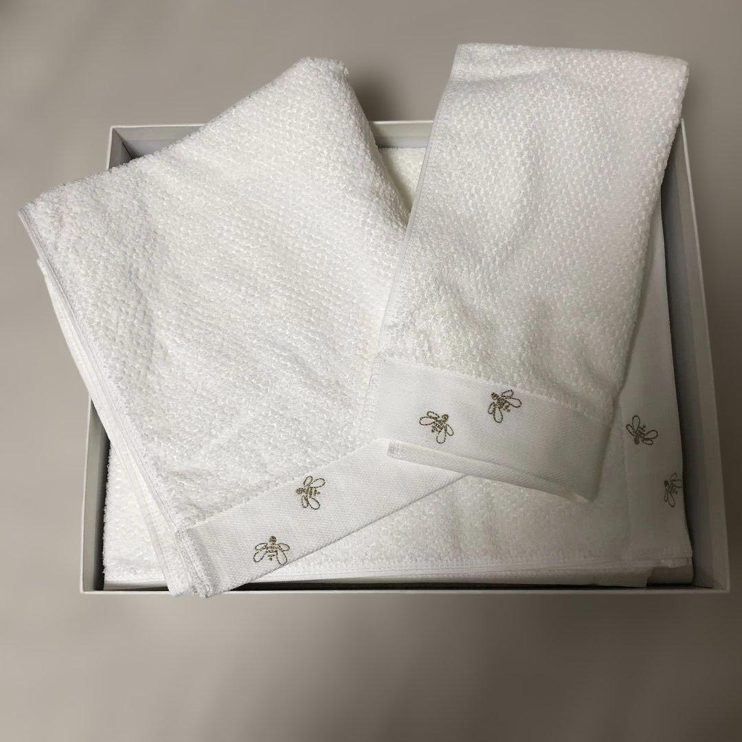 GUERLAIN ゲラン ホワイトタオルセット 3点 ギフトボックス付き